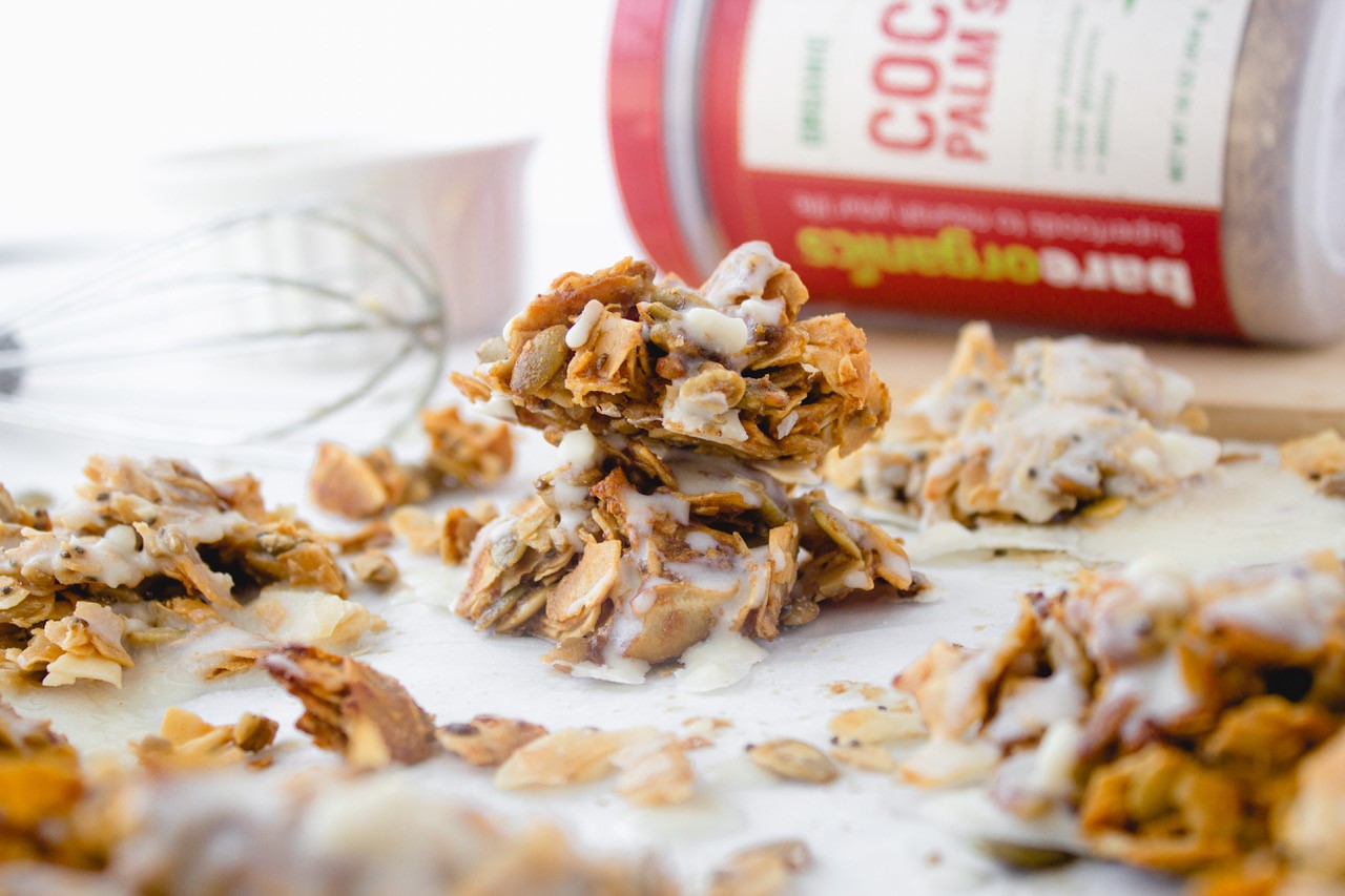Coconut Clusters with Coconut Sugar and Chia Seeds