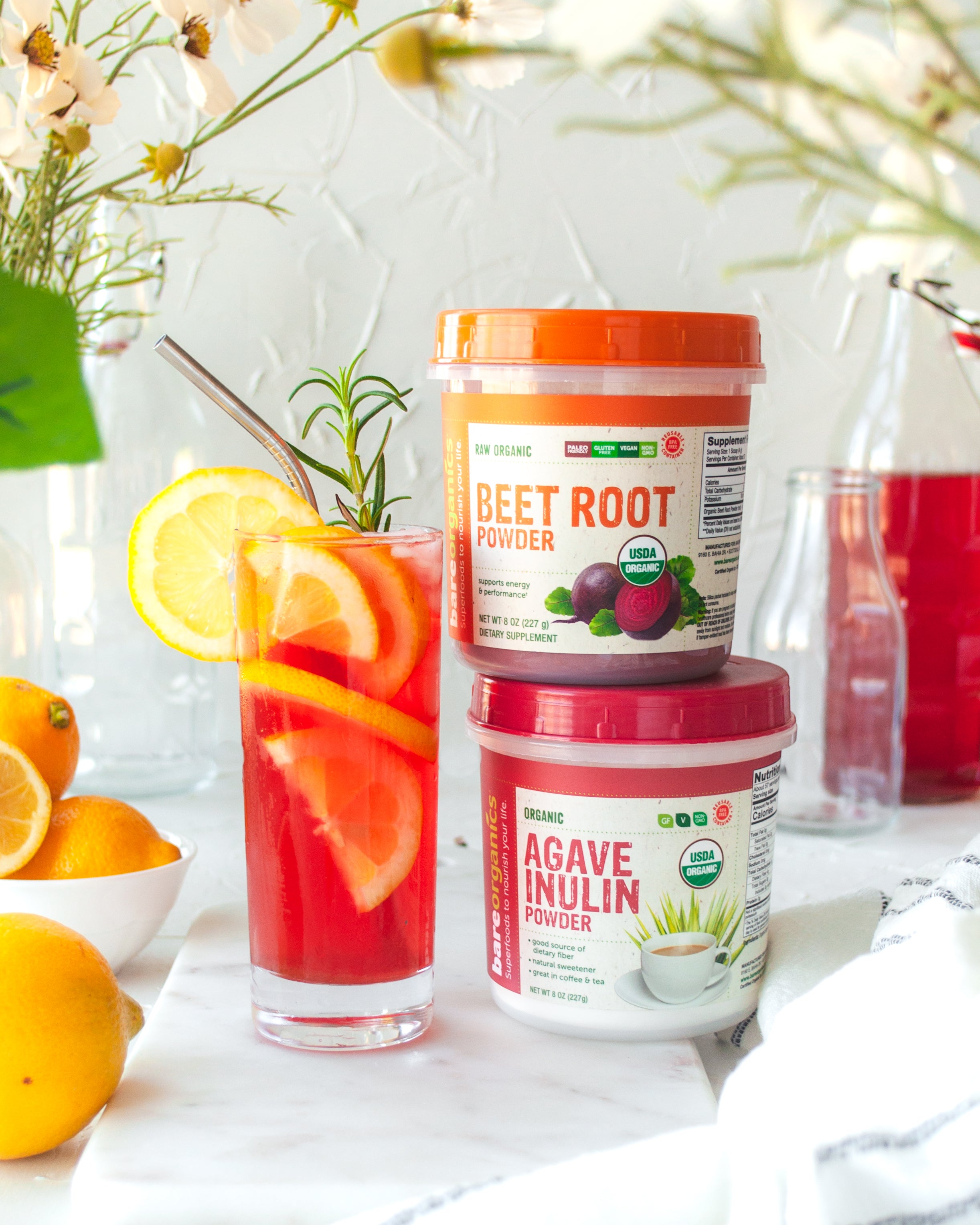 Beetroot Lemonade sweetened with Agave Inulin