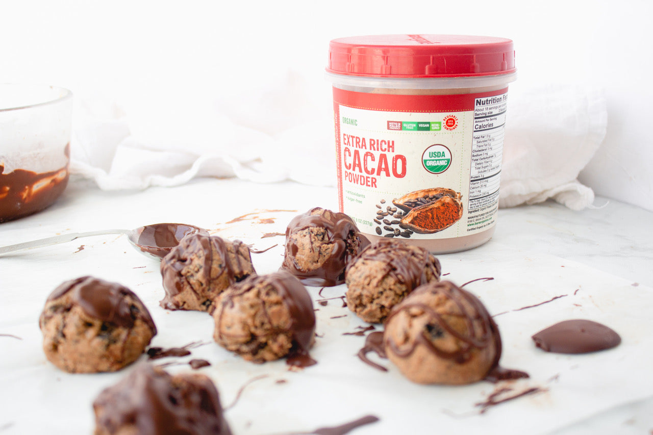 Thin Mint Protein Truffles with Cacao Powder
