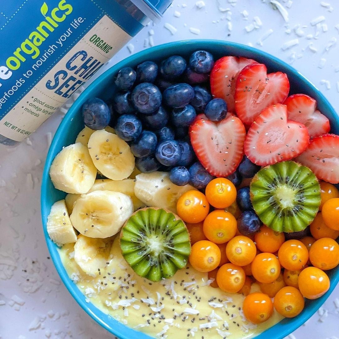 Rainbow Fruit Bowl with Chia Seeds