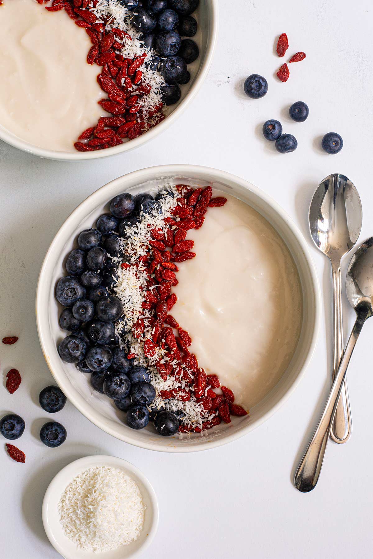 Red, White and Blue Coconut Pudding