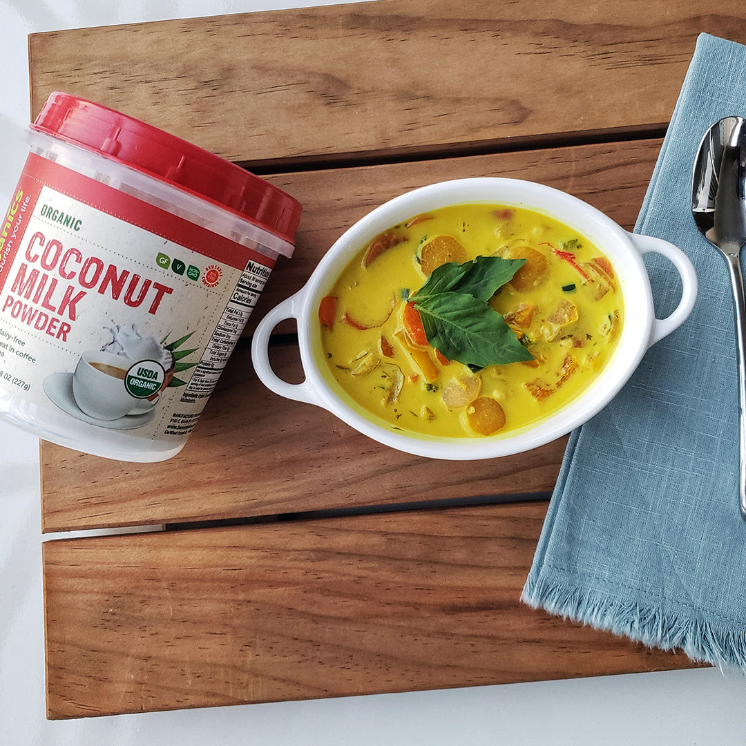 Vegan Thai Coconut Curry Soup with Coconut Milk