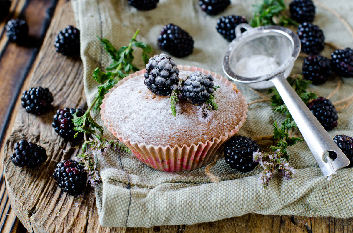 Blackberry & Bee Pollen Muffins with Blackberry Butter