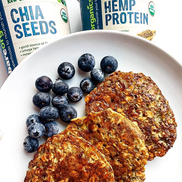 Five Ingredient Pancakes with Chia Seeds and Hemp Protein – BareOrganics.com