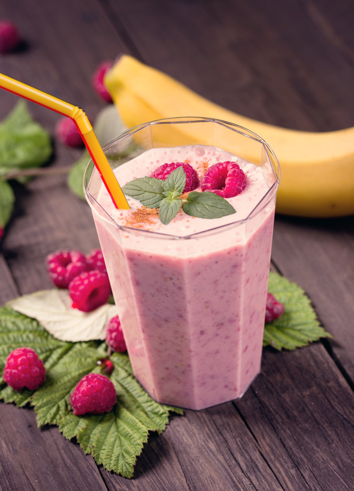 Raspberry Banana Protein Smoothie