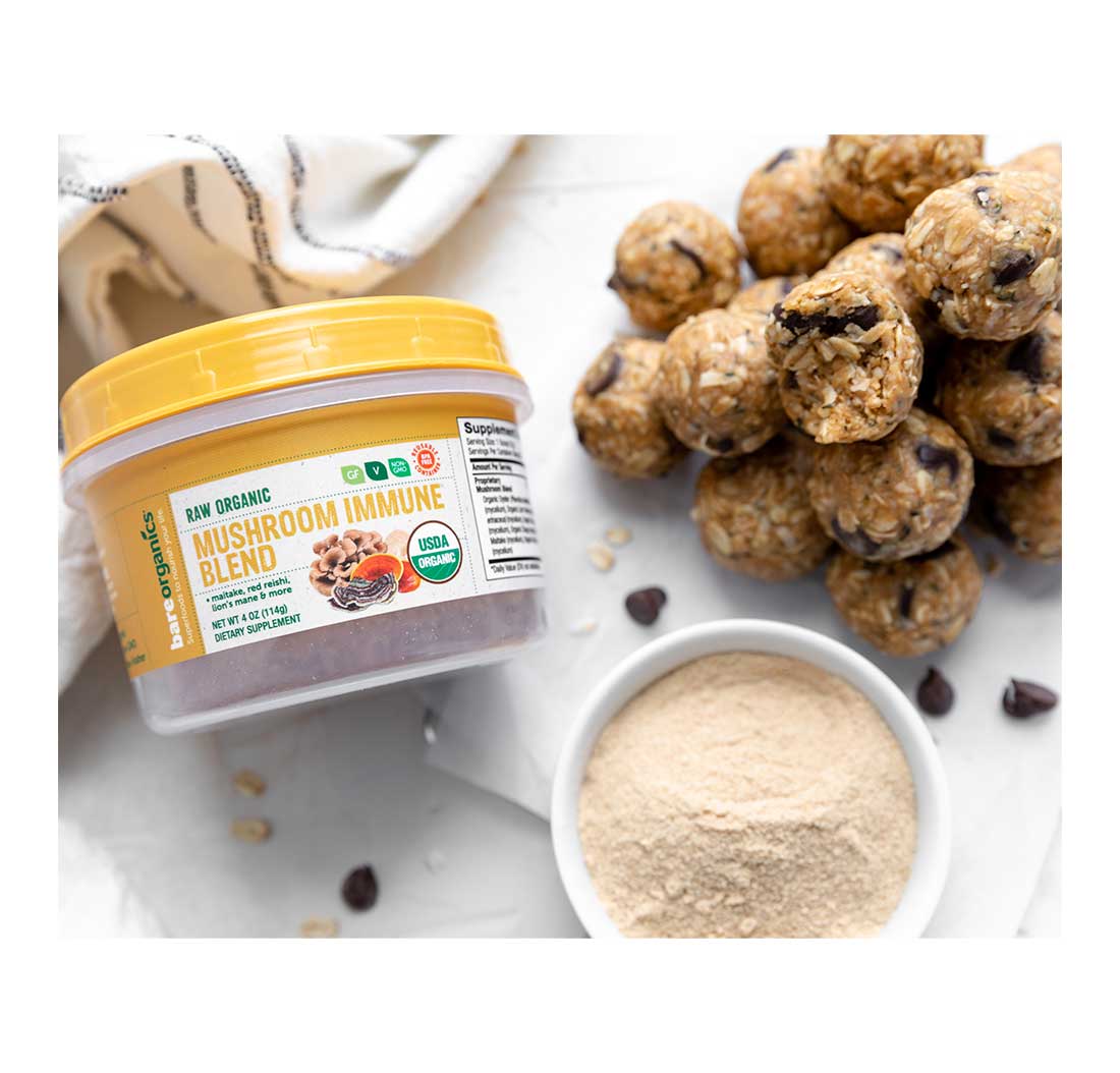 Protein Packed Energy Bites with Mushroom Blend