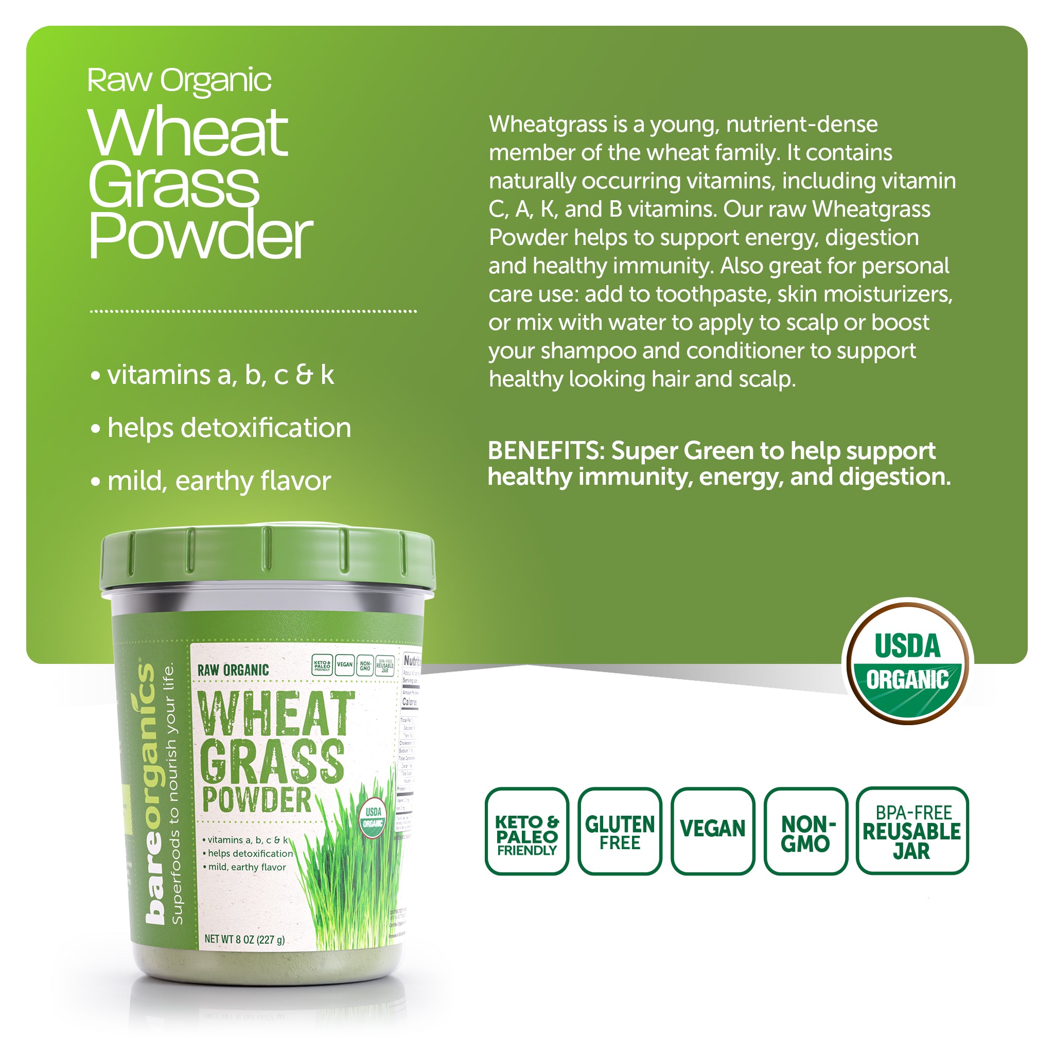 Organic Wheat Grass Powder