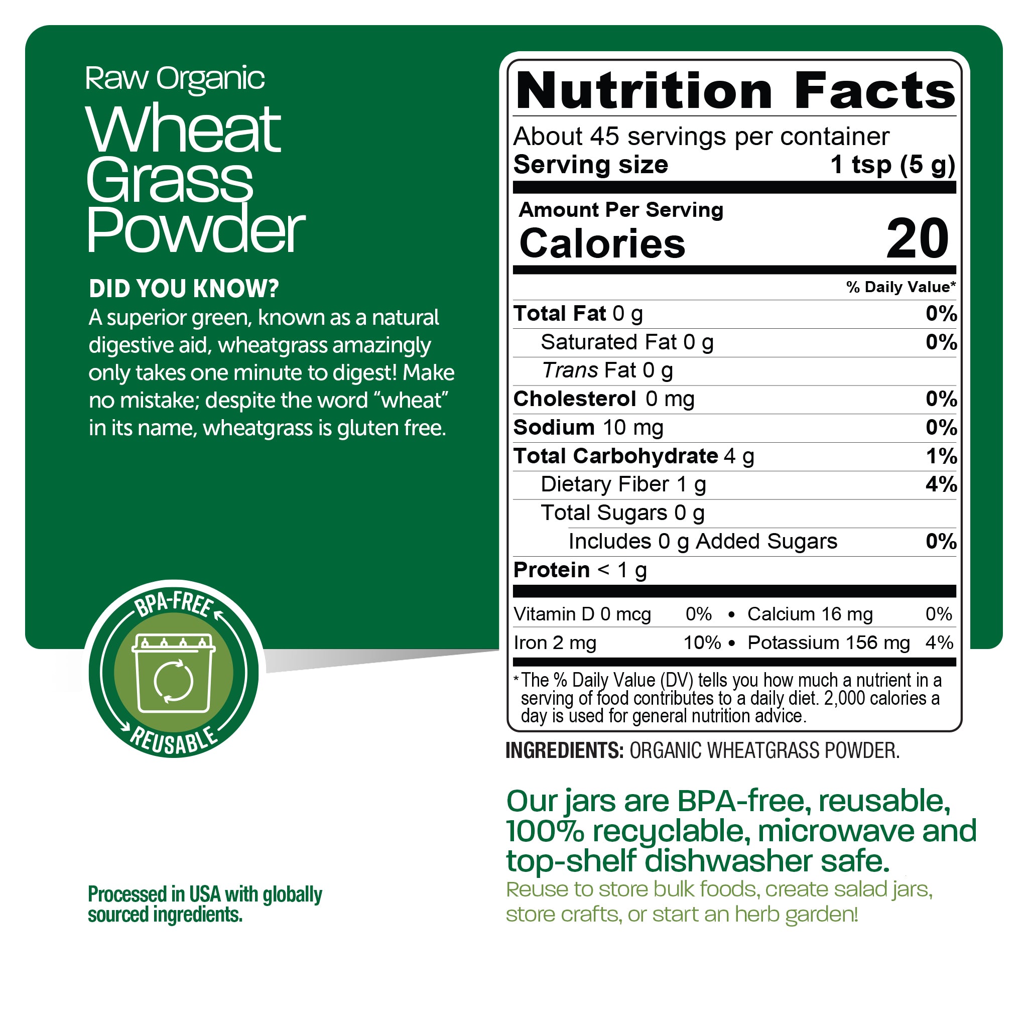 Organic Wheat Grass Powder