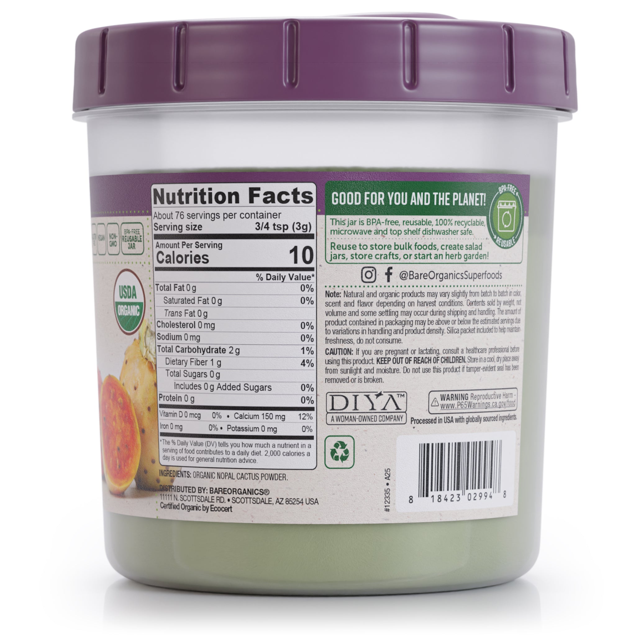 Organic Nopal Cactus Powder