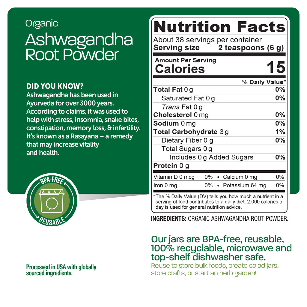 Organic Ashwagandha Root Powder Bundle – BareOrganics.com