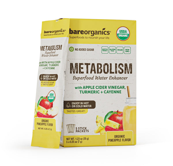 Organic Metabolism Superfood Drink Mix & Smoothie Booster (5 Stick Pack)