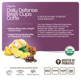 Organic Daily Defense Coffee With Superfoods (10ct Single Serve Cups)