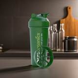BareOrganics Wheat Shaker Bottle with Built-In Lid Mixer