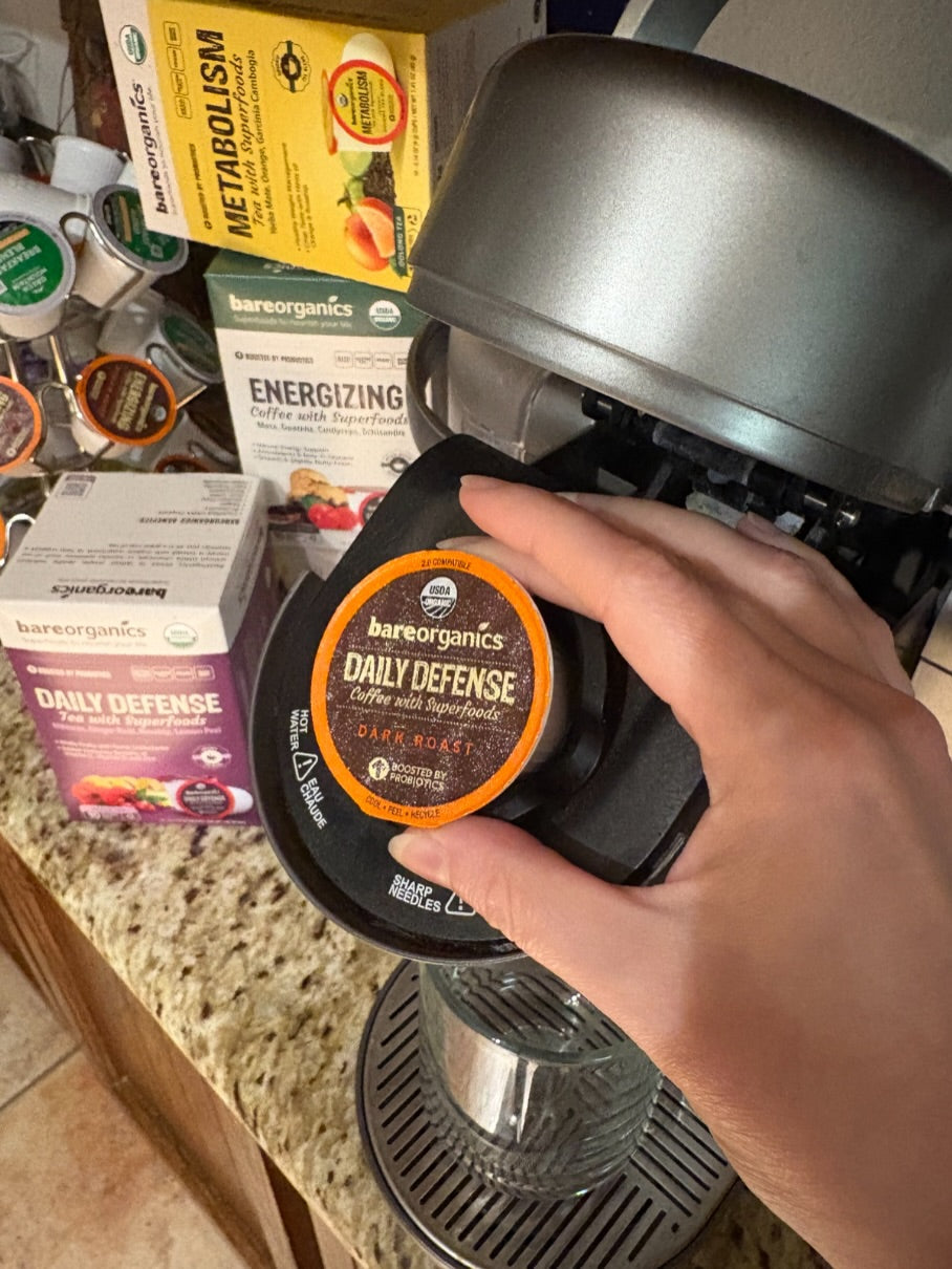 Organic Daily Defense Coffee With Superfoods (10ct Single Serve Cups)