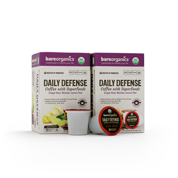 Organic Daily Defense Coffee with Superfoods Bundle (20ct Single Serve Cups)