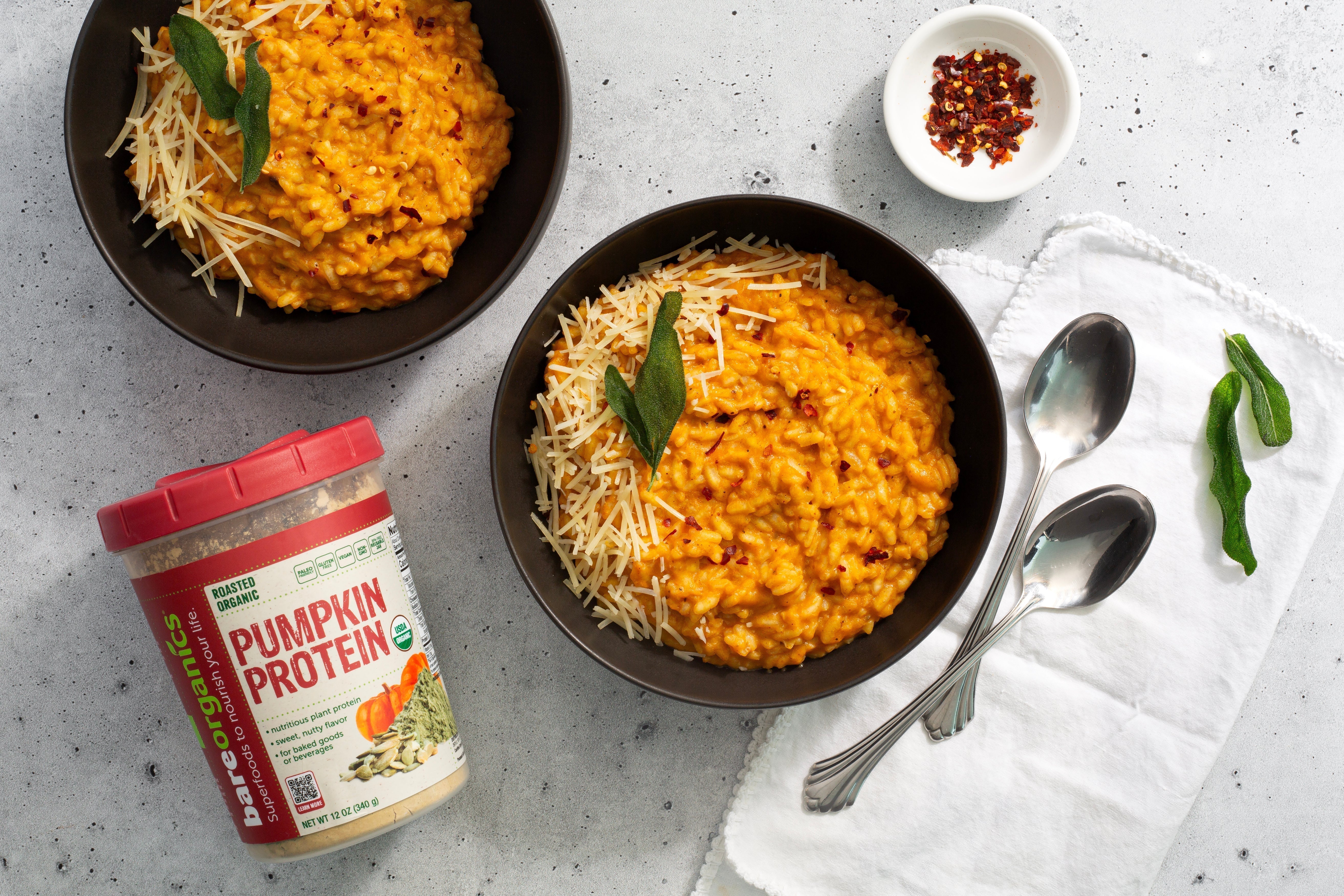 Creamy Pumpkin Risotto with Pumpkin Seed Protein