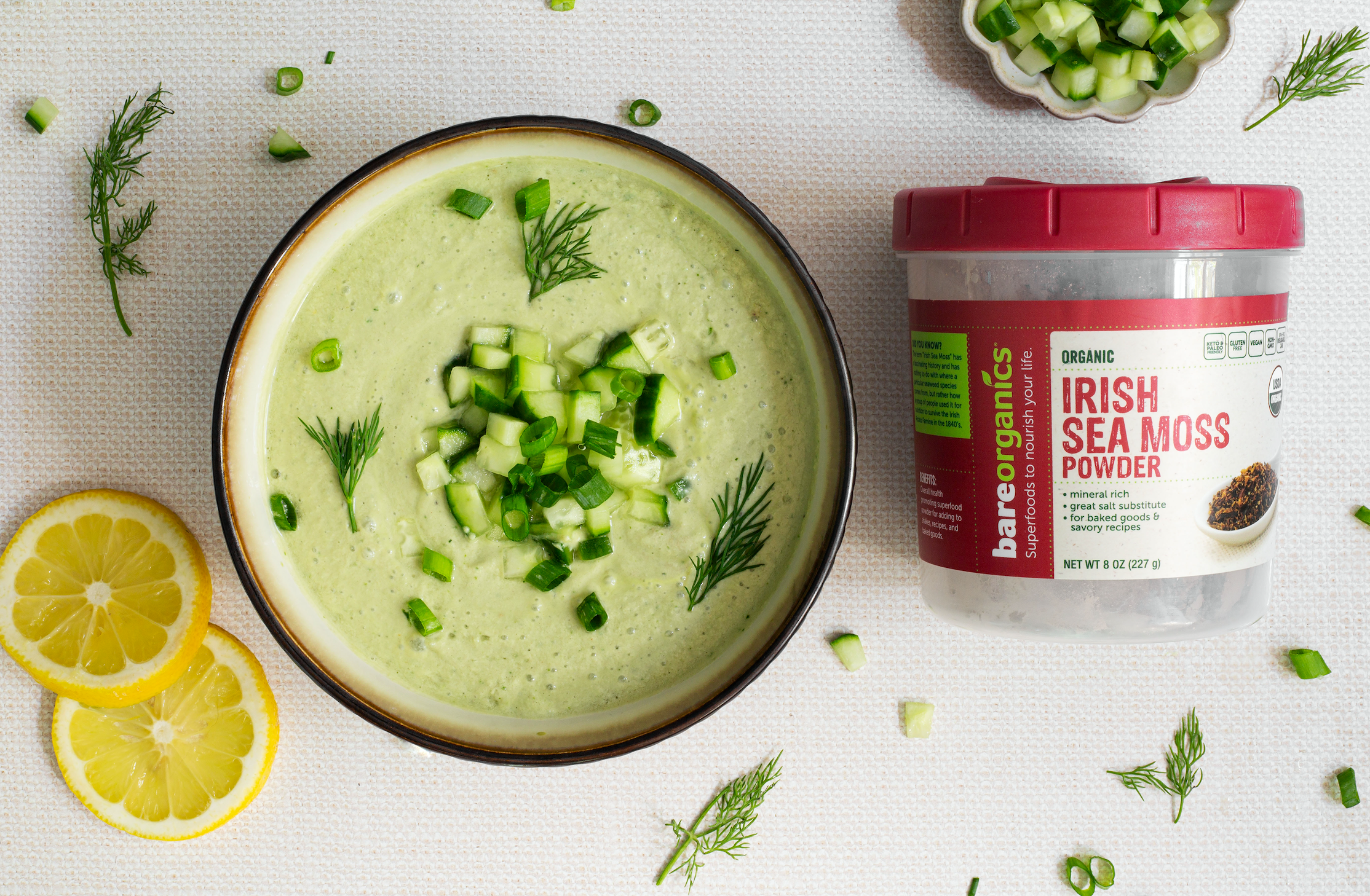 Cold Cucumber Soup with Irish Sea Moss