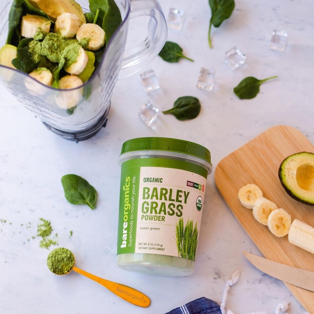 Creamy Avocado Smoothie with Barley Grass