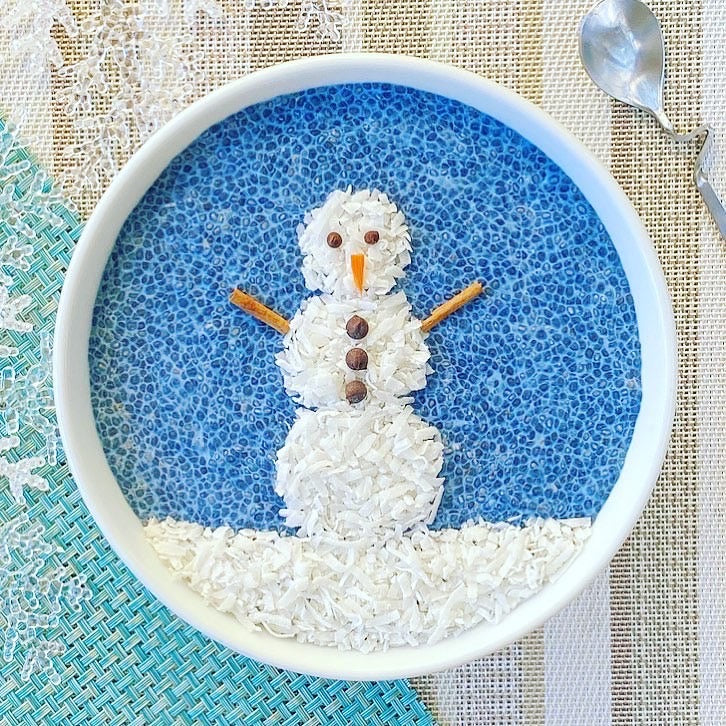 Frosty Coconut Milk Powder & Chia Seeds Pudding with Spirulina