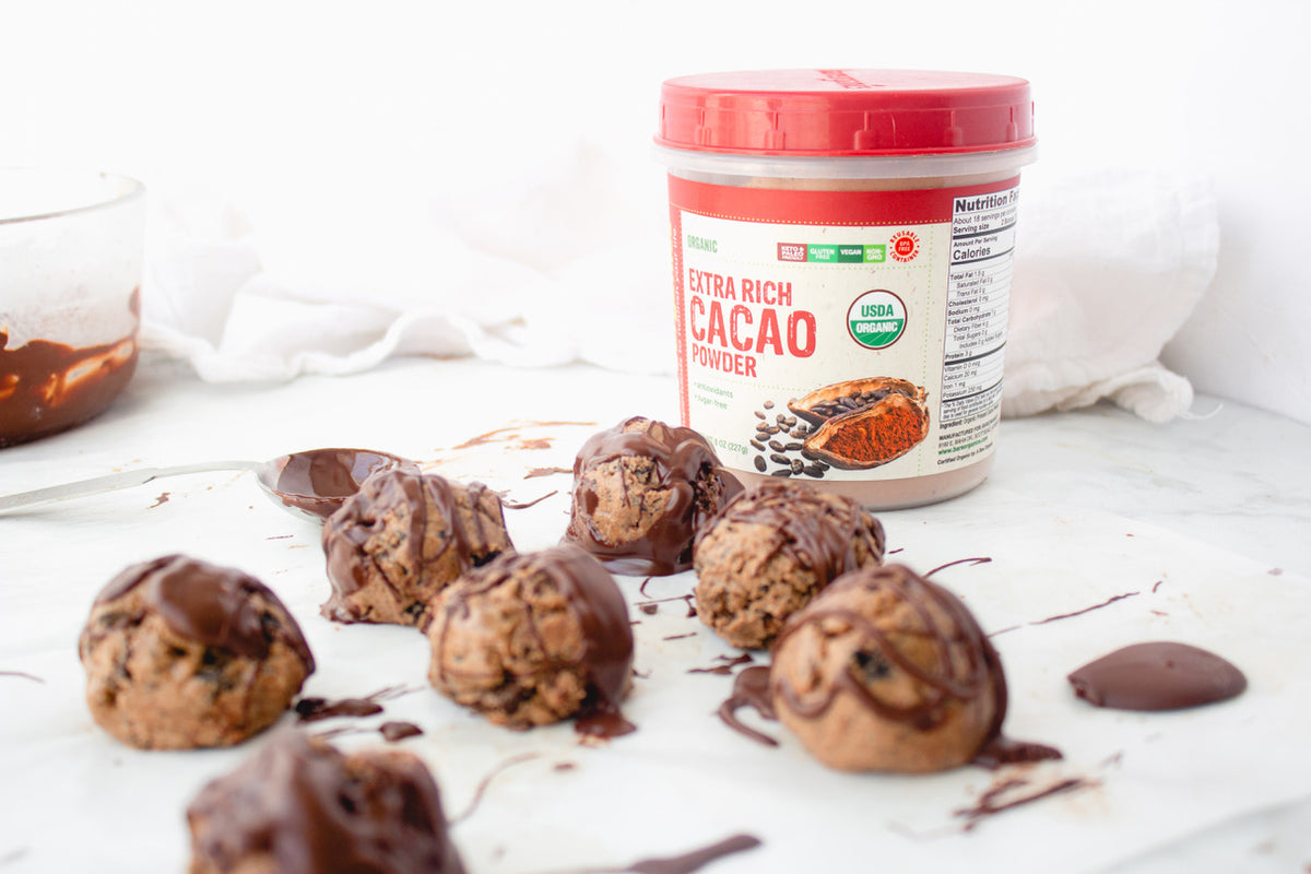 Thin Mint Protein Truffles with Cacao Powder