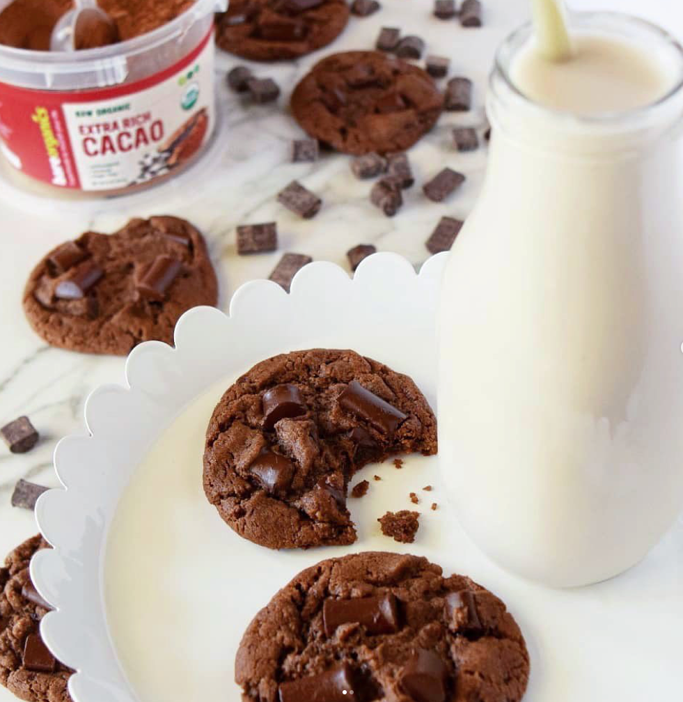 Peanut Butter Double Chocolate Chunk Cookies with Cacao