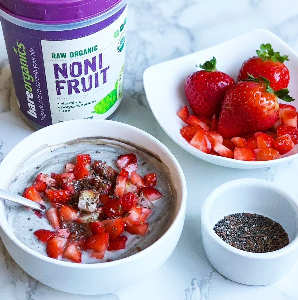 Noni Fruit Strawberry Yogurt Bowl