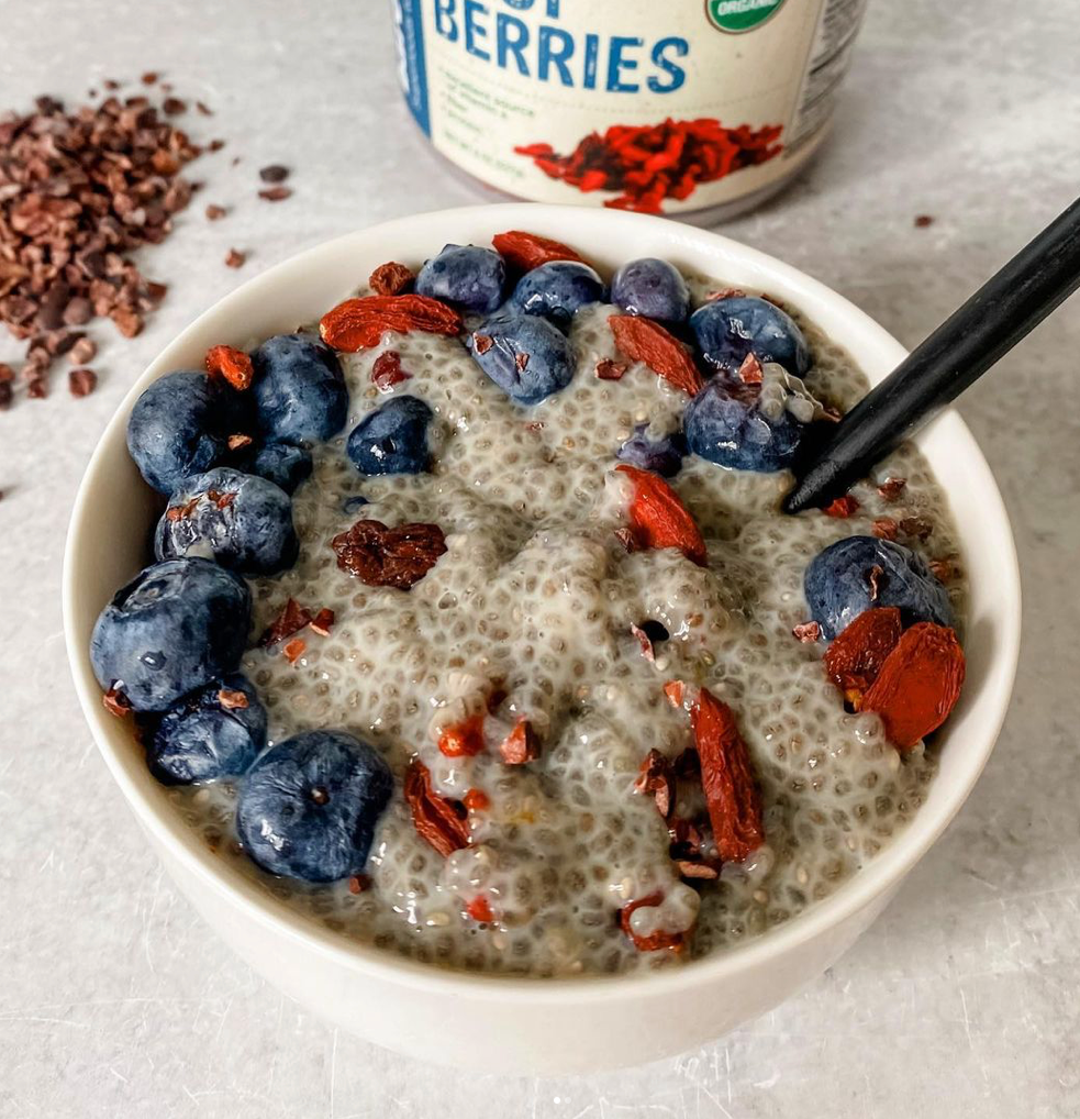 Chia Seed Pudding with Goji Berries