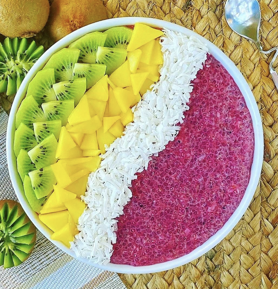 Pink Pitaya and Coconut Chia Pudding with Coconut Milk Powder