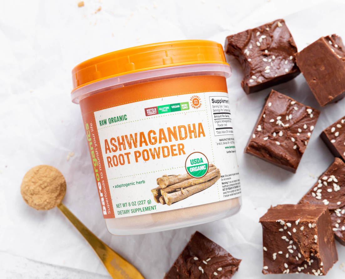 Chocolate Tahini Fudge with Ashwagandha Root Powder