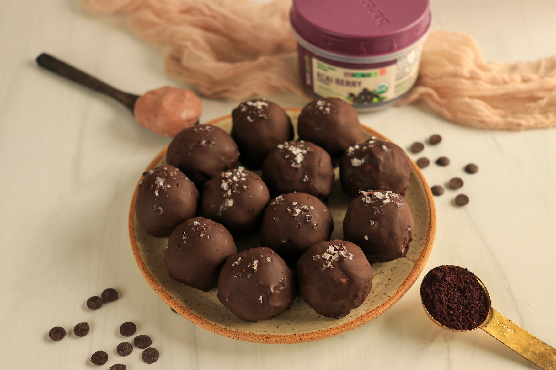 Chickpea Acai Truffle Bites