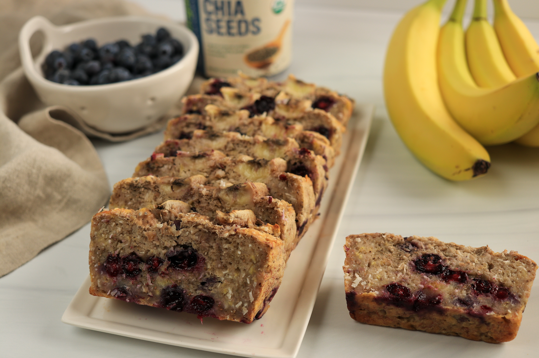 Blueberry Banana Bread with Chia Seeds