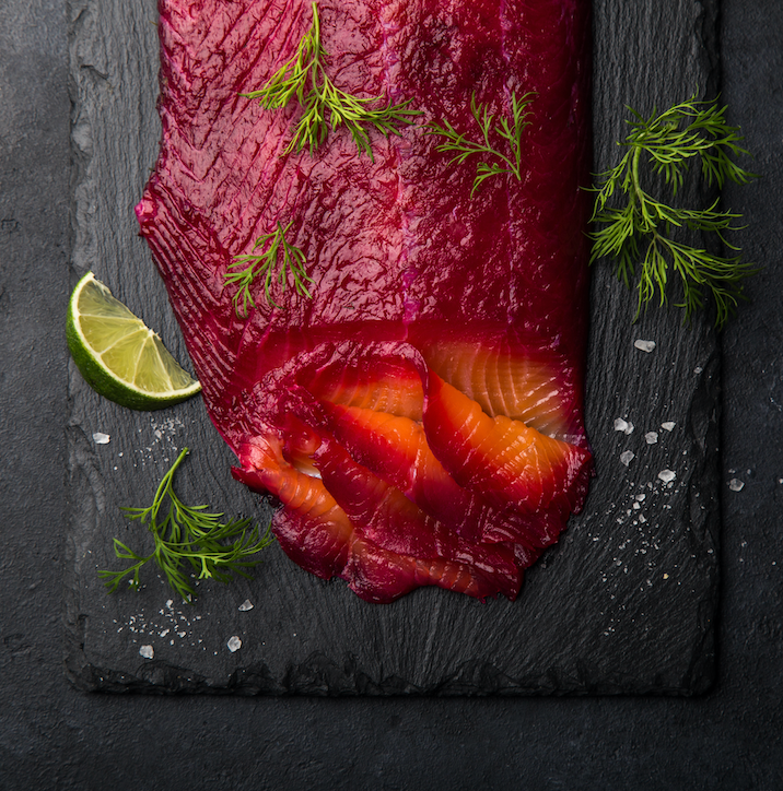 Beet-Poached Salmon