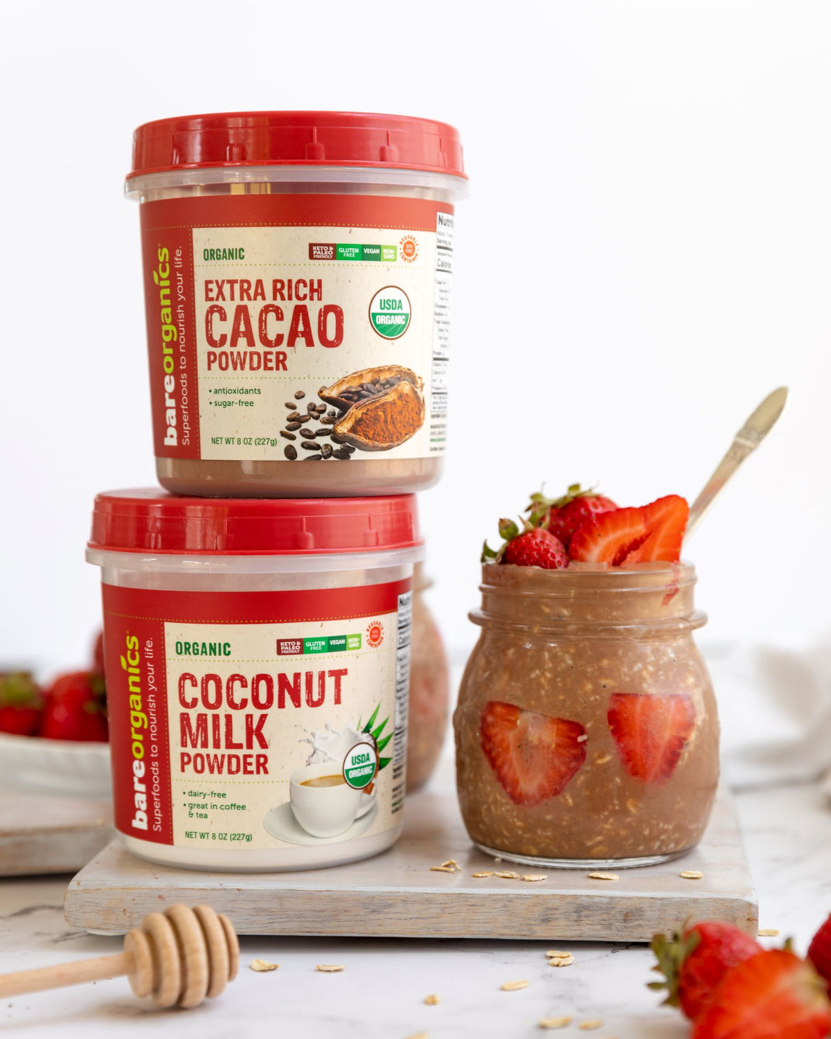 Chocolate Coconut Milk Oatmeal with Cacao