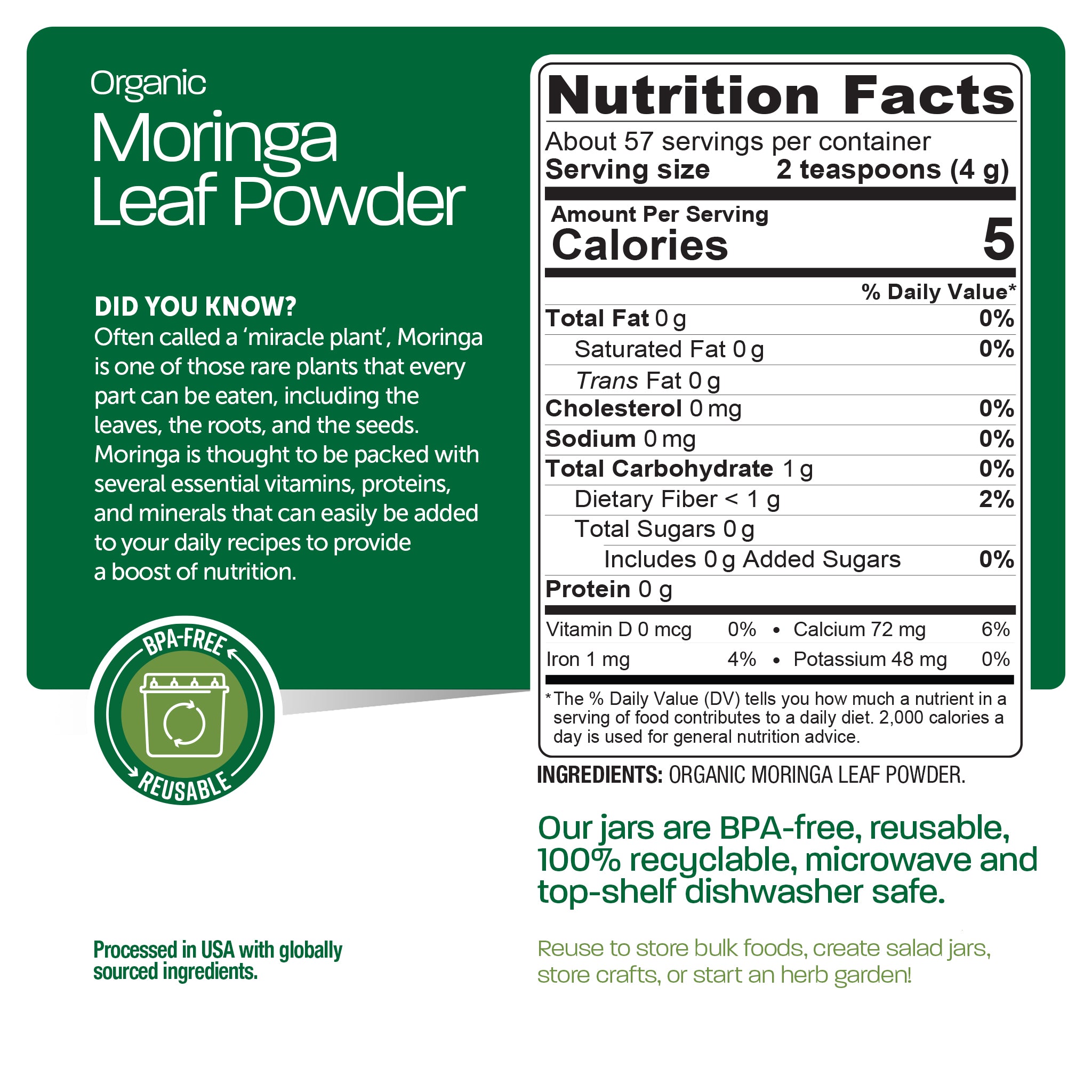 Organic Moringa Leaf Powder