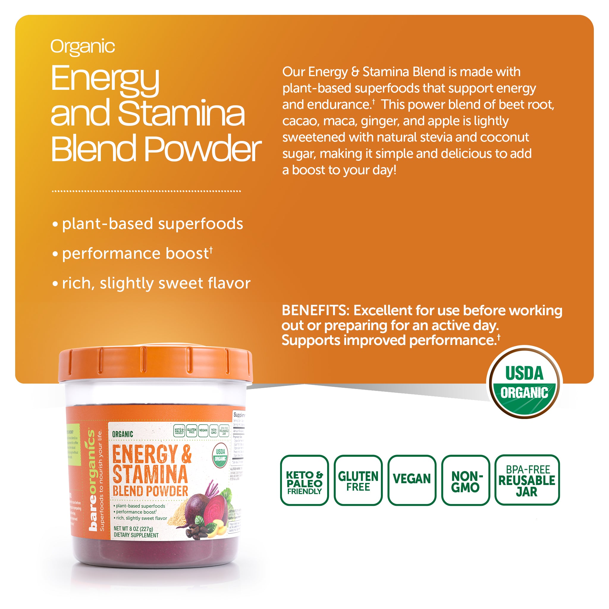 Organic Energy And Stamina Blend Powder Bundle