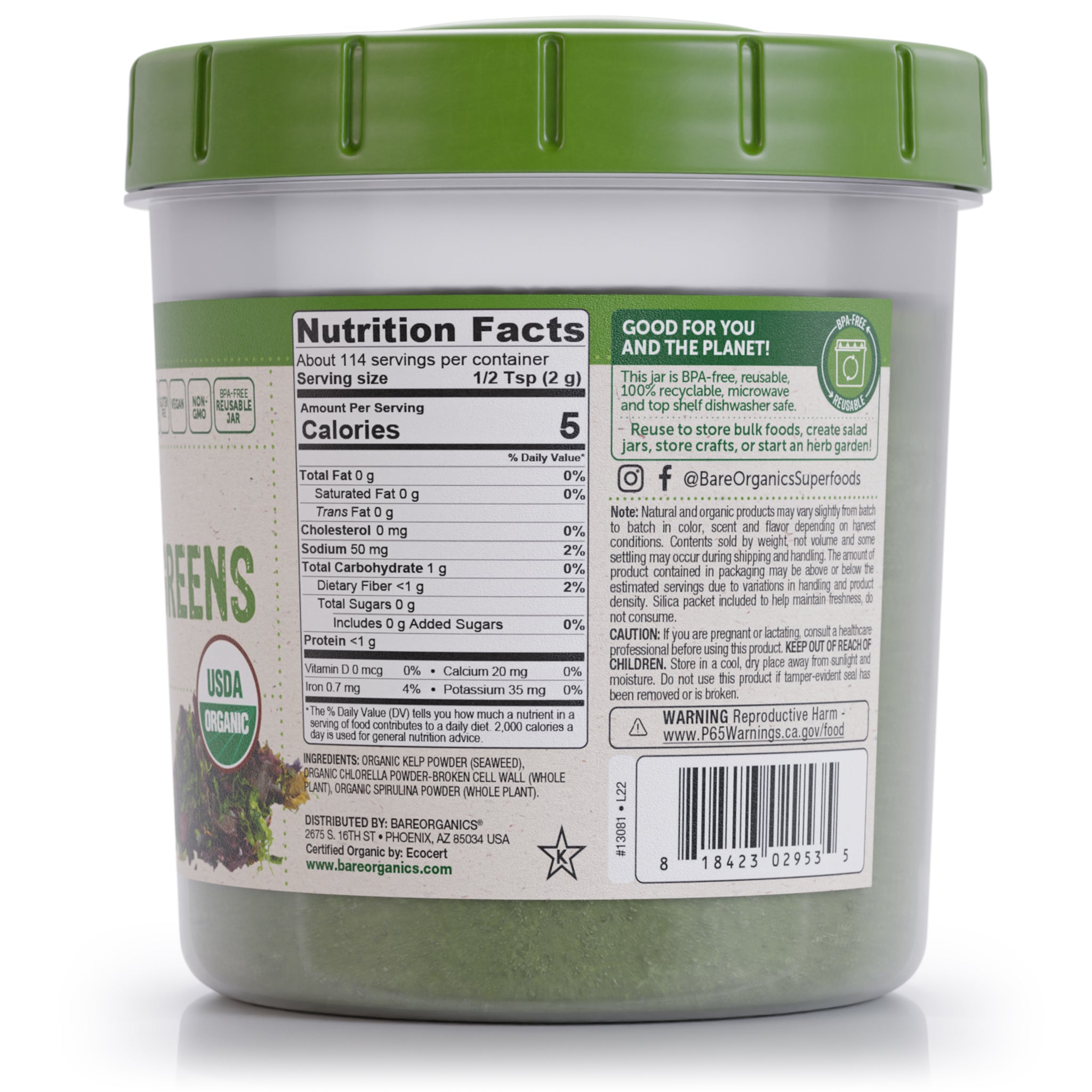 Organic Marine Super Greens Powder