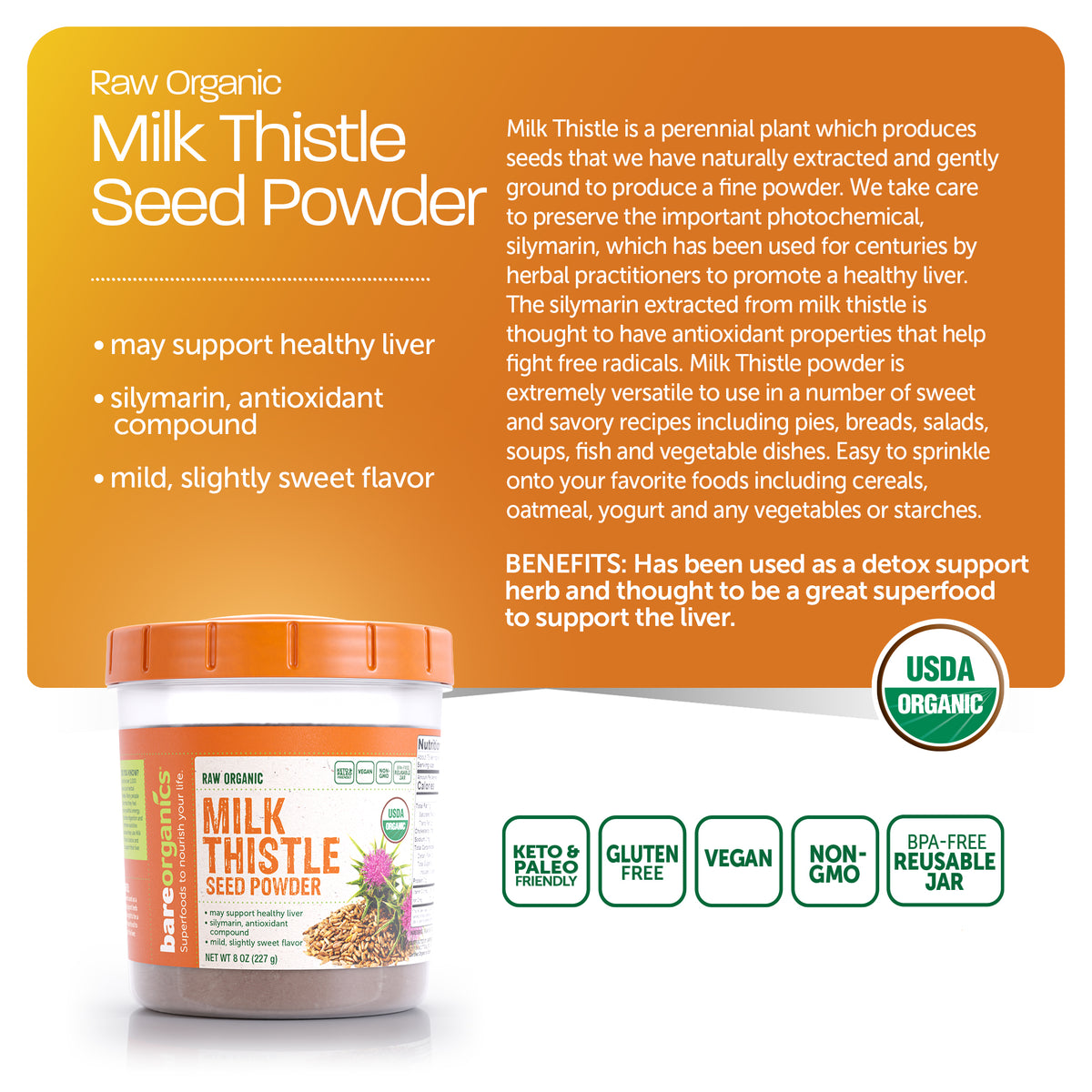 Organic Milk Thistle Seed Powder