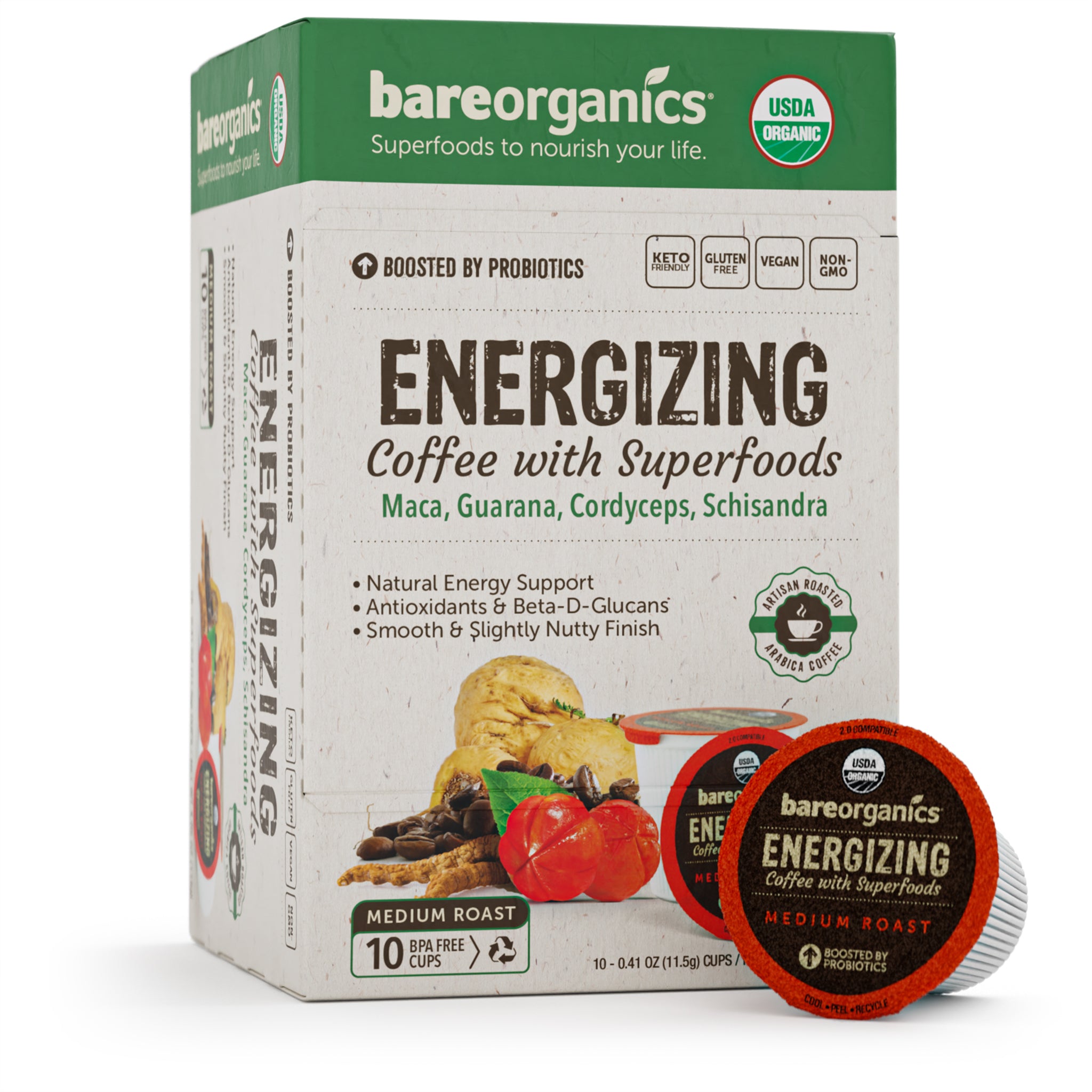 Organic Energizing Coffee With Superfoods (10ct Single Serve Cups