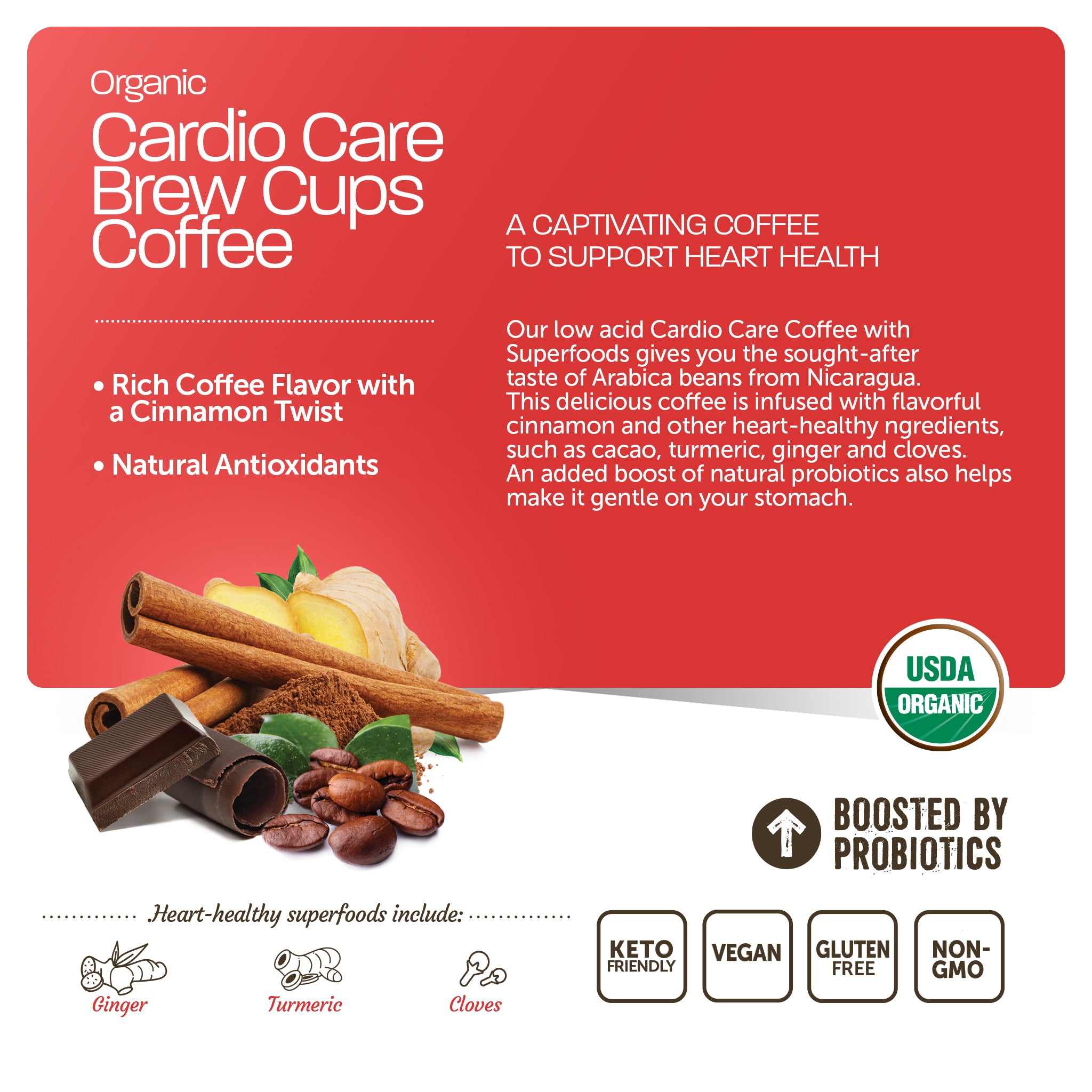 Organic Cardio Care Coffee With Superfoods Bundle (20ct Single Serve Cups)