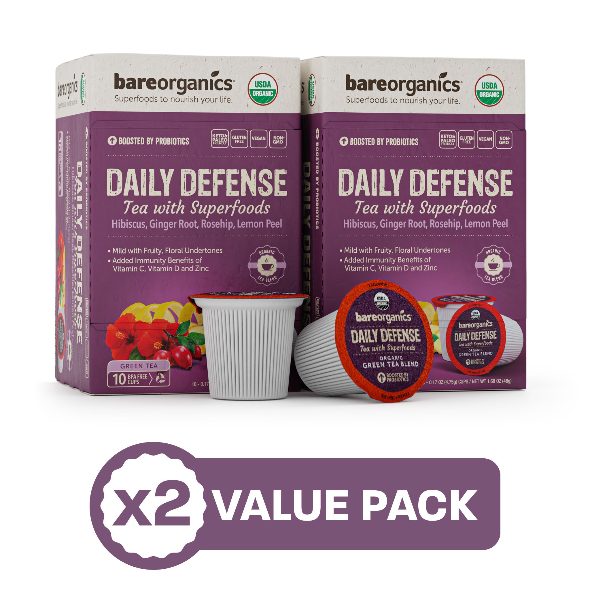 Organic Daily Defense Tea with Superfoods Bundle