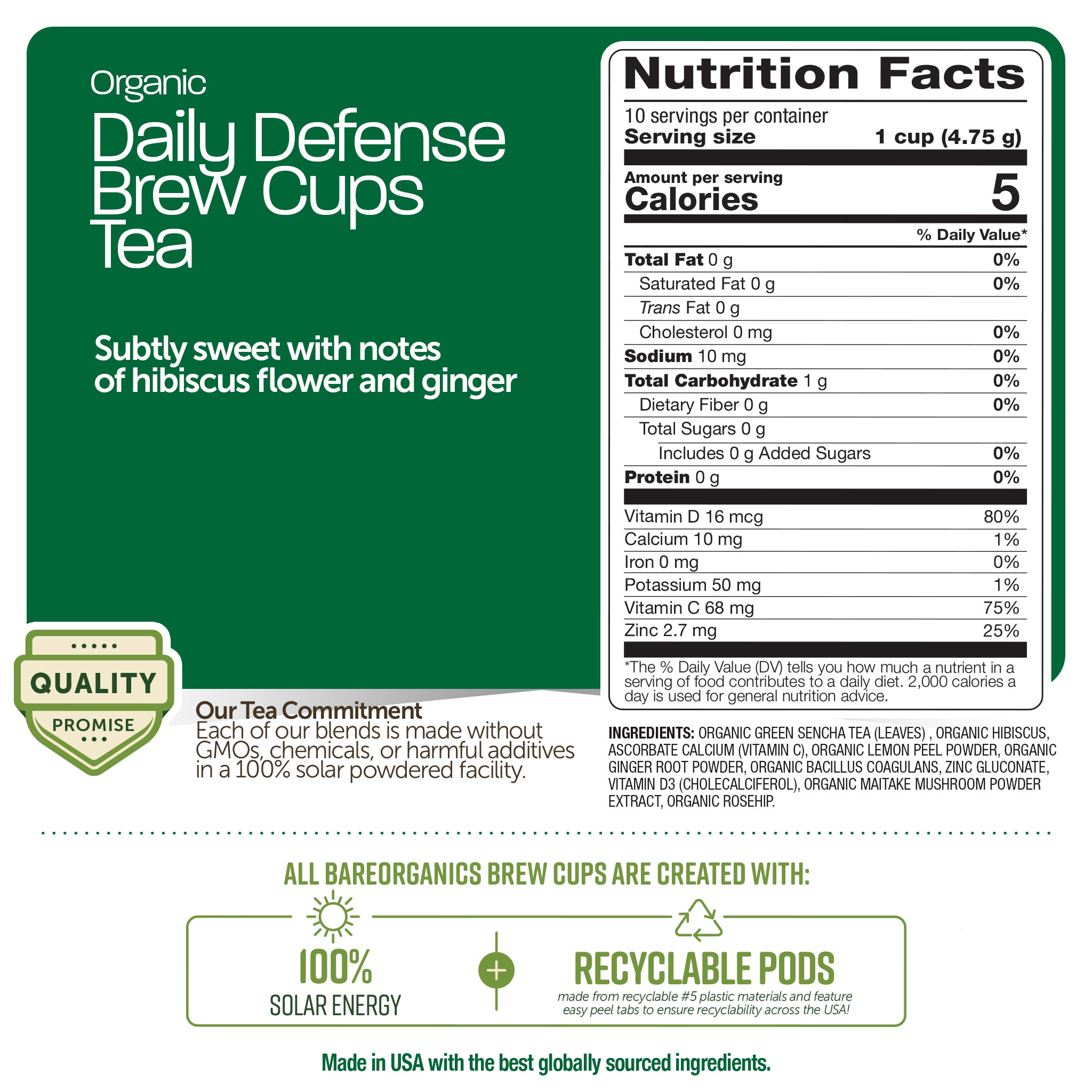 Organic Daily Defense Tea with Superfoods Bundle