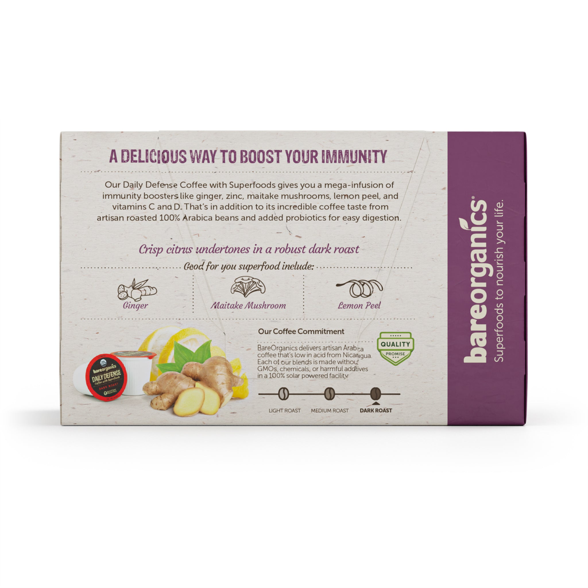 Organic Daily Defense Coffee With Superfoods (10ct Single Serve Cups)