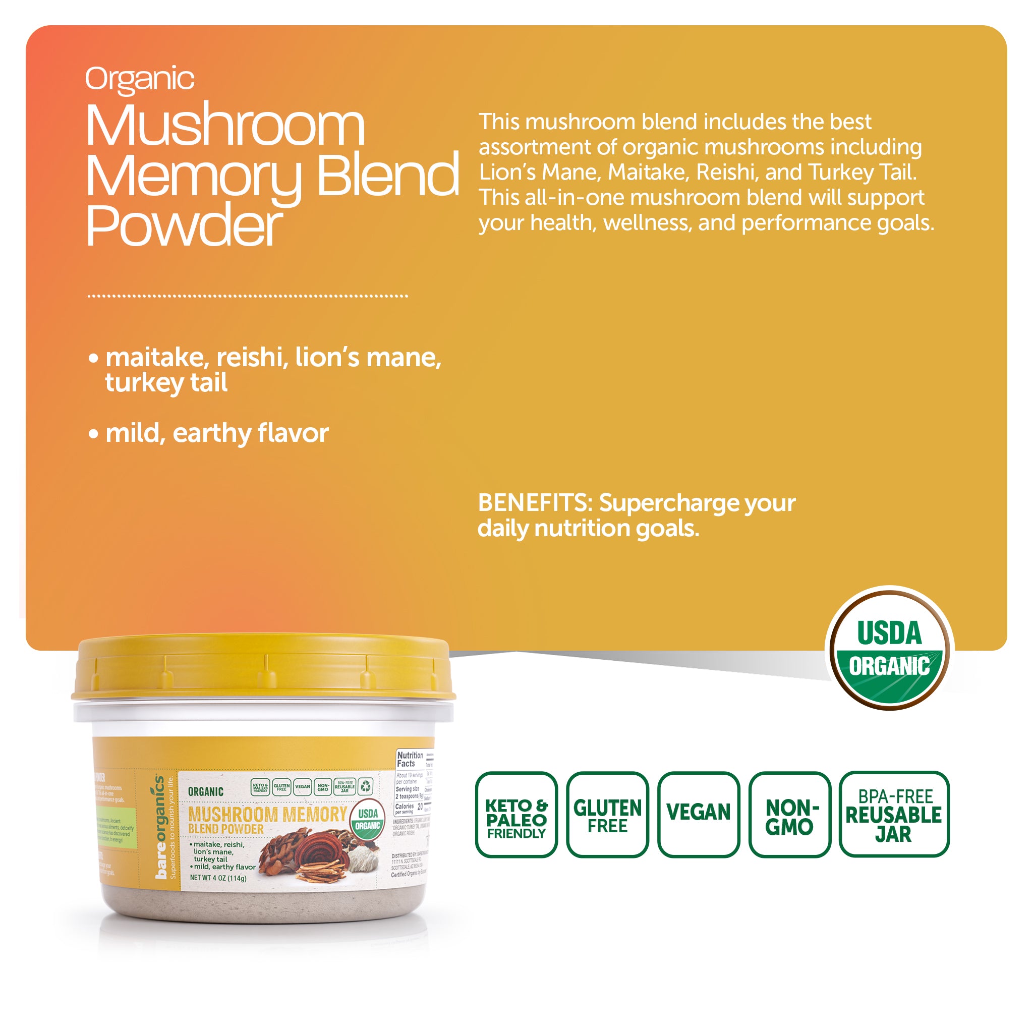 Organic Mushroom Memory Blend Bundle