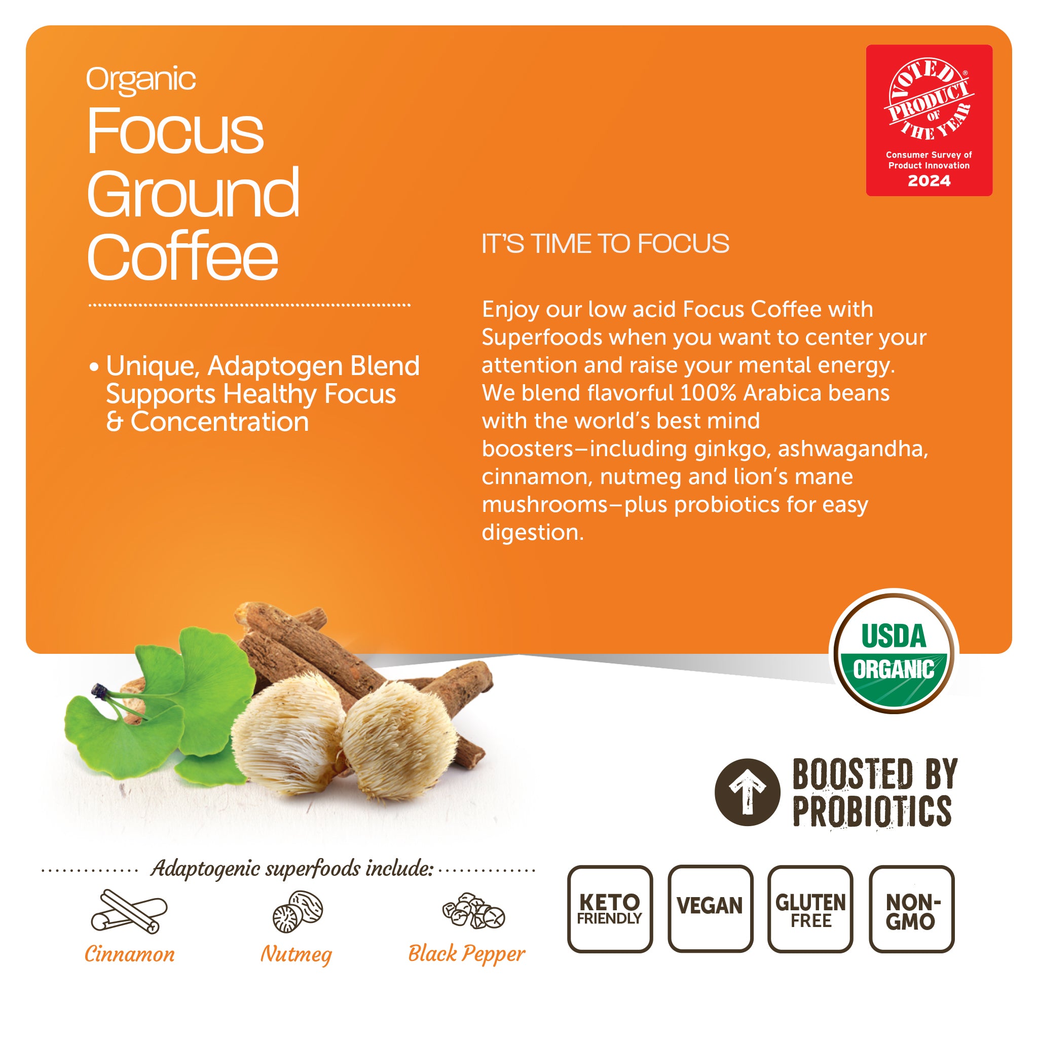 Organic Focus Coffee With Superfoods