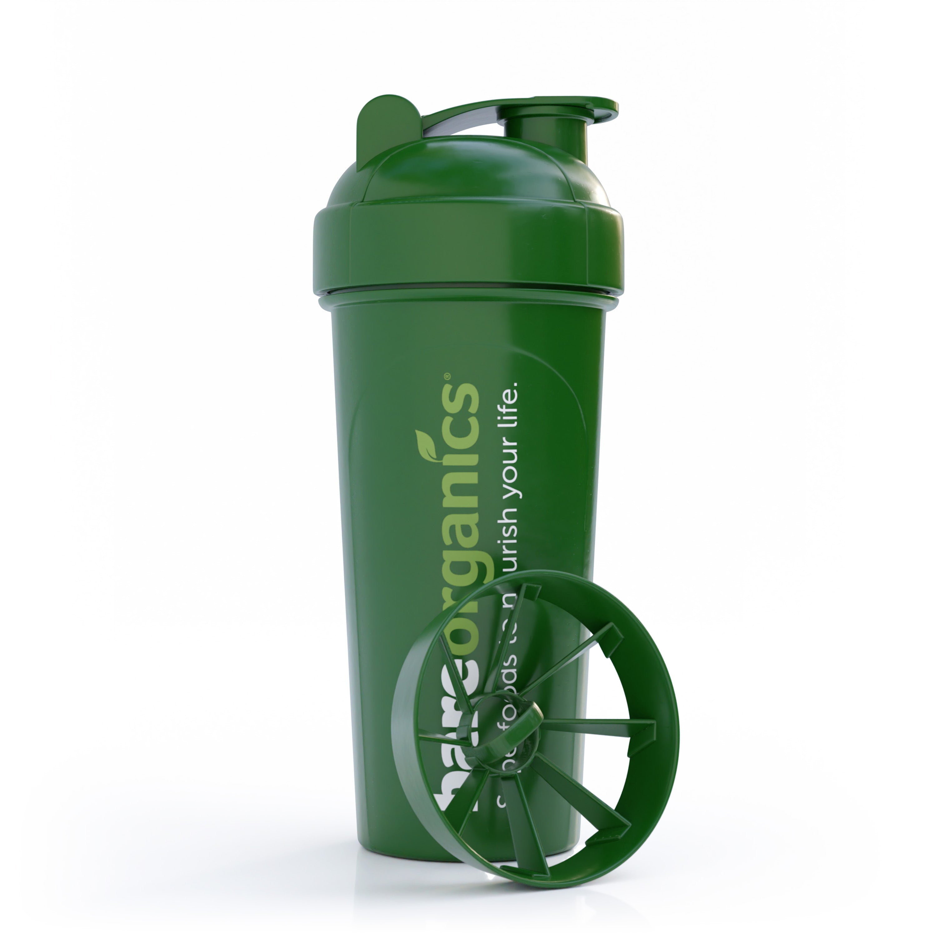 BareOrganics Wheat Shaker Bottle with Built-In Lid Mixer